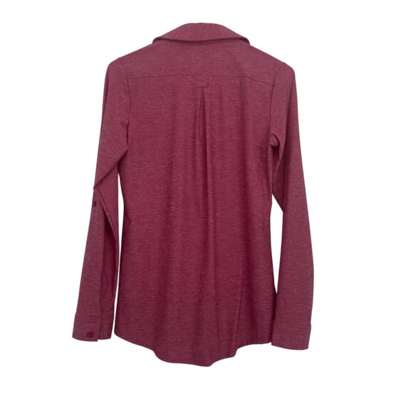 Eddie Bauer Women XS Pink Heather Button-Up Long-Sleeve Shirt Dual Chest Pockets - Picture 9 of 16